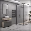 Törölközőszárító radiátor elektromos fűtőpatronnal 60 x 100 cm - Nero Italia AF14-400W (fekete)
