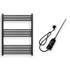   Törölközőszárító radiátor elektromos fűtőpatronnal 75 x 100 cm - Nero Italia C-400W (fekete)