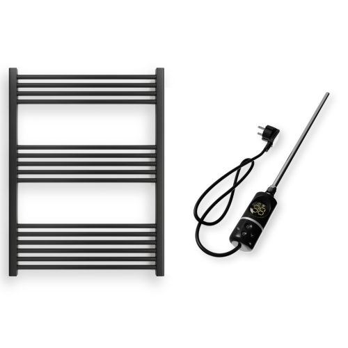 Törölközőszárító radiátor elektromos fűtőpatronnal 75 x 100 cm - Nero Italia C-400W (fekete)