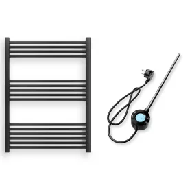   Törölközőszárító radiátor elektromos fűtőpatronnal 75 x 100 cm - Nero Italia S-400W (fekete)