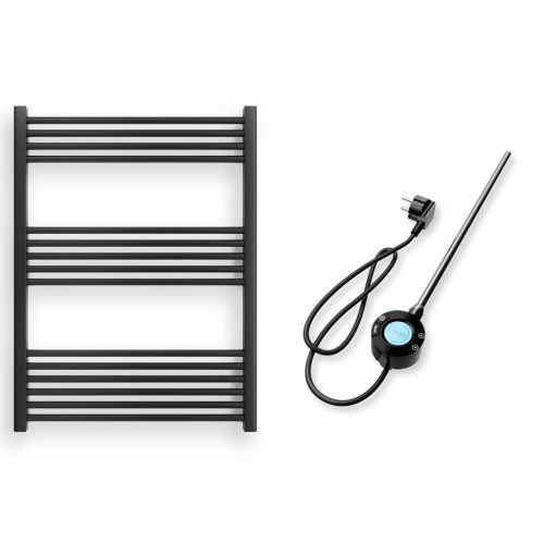 Törölközőszárító radiátor elektromos fűtőpatronnal 75 x 100 cm - Nero Italia S-400W (fekete)
