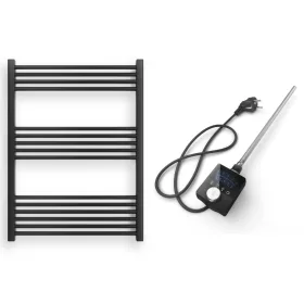 Törölközőszárító radiátor elektromos fútőpatronnal 75 x 100 cm - Nero Italia 400W (fekete)