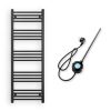 Törölközőszárító radiátor elektromos fútőpatronnal 50 x 140 cm - Nero Italia 400W (fekete)