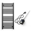 Törölközőszárító radiátor elektromos fútőpatronnal 50 x 110 cm - Nero Italia 400W (fekete)