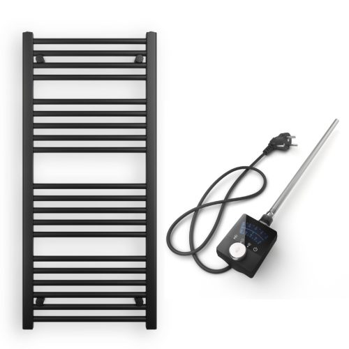 Törölközőszárító radiátor elektromos fútőpatronnal 50 x 110 cm - Nero Italia 400W (fekete)