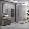 Törölközőszárító radiátor elektromos fútőpatronnal 50 x 110 cm - Nero Italia 400W (fekete)