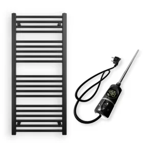   Törölközőszárító radiátor elektromos fűtőpatronnal 50 x 110 cm - Nero Italia C-400W (fekete)