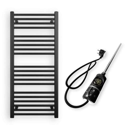 Törölközőszárító radiátor elektromos fűtőpatronnal 50 x 110 cm - Nero Italia C-400W (fekete)
