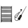 Törölközőszárító radiátor elektromos fűtőpatronnal 75 x 110 cm - Nero Italia C-600W (fekete)