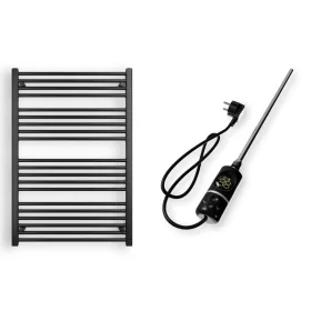   Törölközőszárító radiátor elektromos fűtőpatronnal 75 x 110 cm - Nero Italia C-600W (fekete)