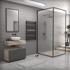 Törölközőszárító radiátor elektromos fűtőpatronnal 75 x 110 cm - Nero Italia C-600W (fekete)