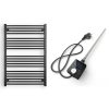 Törölközőszárító radiátor elektromos fűtőpatronnal 75 x 110 cm - Nero Italia AF13-600W (fekete)