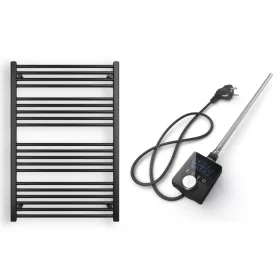   Törölközőszárító radiátor elektromos fűtőpatronnal 75 x 110 cm - Nero Italia AF13-600W (fekete)