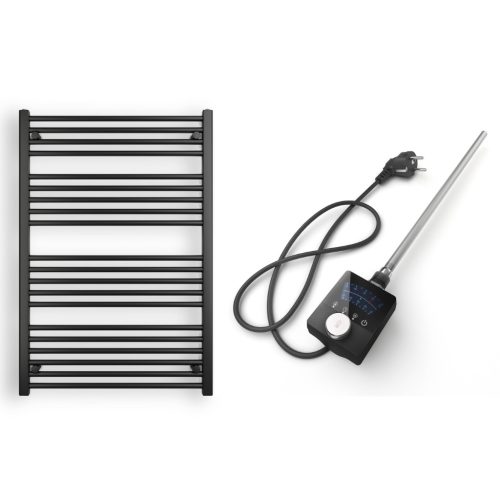 Törölközőszárító radiátor elektromos fűtőpatronnal 75 x 110 cm - Nero Italia AF13-600W (fekete)