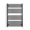 Törölközőszárító radiátor elektromos fűtőpatronnal 75 x 110 cm - Nero Italia AF05-600W (fekete)
