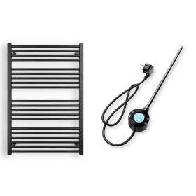   Törölközőszárító radiátor elektromos fűtőpatronnal 75 x 110 cm - Nero Italia S-600W (fekete)