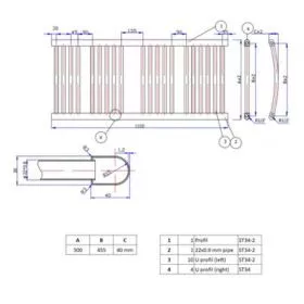 Törölközőszárító radiátor elektromos fűtőpatronnal 75 x 110 cm - Nero Italia S-600W (fekete)