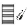 Törölközőszárító radiátor elektromos fűtőpatronnal 75 x 120 cm - Nero Italia C-400W (fekete)