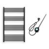 Törölközőszárító radiátor elektromos fűtőpatronnal 75 x 120 cm - Nero Italia S-400W (fekete)