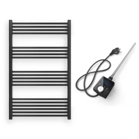 Törölközőszárító radiátor elektromos fútőpatronnal 75 x 120 cm - Nero Italia 400W (fekete)