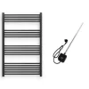 Törölközőszárító radiátor elektromos fútőpatronnal 75 x 120 cm - Nero Italia 400W (fekete)