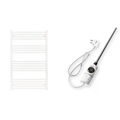 Törölközőszárító radiátor elektromos fűtőpatronnal 75 x 120 cm - Nero Italia C-400W (fehér)
