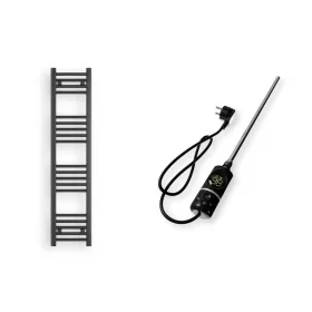   Törölközőszárító radiátor elektromos fűtőpatronnal 30 x 130 cm - Nero Italia C-400W (fekete)