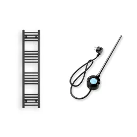   Törölközőszárító radiátor elektromos fűtőpatronnal 30 x 130 cm - Nero Italia S-400W (fekete)