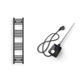 Törölközőszárító radiátor elektromos fútőpatronnal 30 x 130 cm - Nero Italia AF-13-400W (fekete)