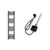 Törölközőszárító radiátor elektromos fútőpatronnal 30 x 130 cm - Nero Italia 400W (fekete)