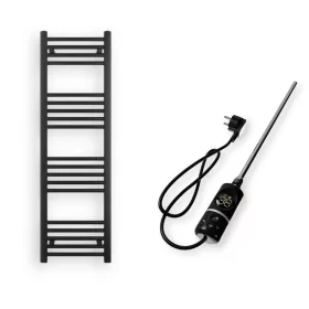   Törölközőszárító radiátor elektromos fűtőpatronnal 40 x 130 cm - Nero Italia C-400W (fekete)