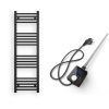 Törölközőszárító radiátor elektromos fűtőpatronnal 40 x 130 cm - Nero Italia AF-13-400W (fekete)