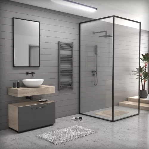 Törölközőszárító radiátor 50 x 130 cm - NERO Italia - szürke