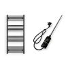 Törölközőszárító radiátor elektromos fűtőpatronnal 60 x 130 cm - Nero Italia C-400W (fekete)