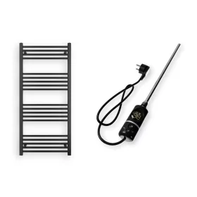   Törölközőszárító radiátor elektromos fűtőpatronnal 60 x 130 cm - Nero Italia C-400W (fekete)