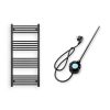 Törölközőszárító radiátor elektromos fűtőpatronnal 60 x 130 cm - Nero Italia S-400W (fekete)