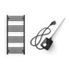 Törölközőszárító radiátor elektromos fűtőpatronnal 60 x 130 cm - Nero Italia AF-13-400W (fekete)