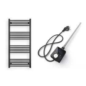   Törölközőszárító radiátor elektromos fűtőpatronnal 60 x 130 cm - Nero Italia AF-13-400W (fekete)