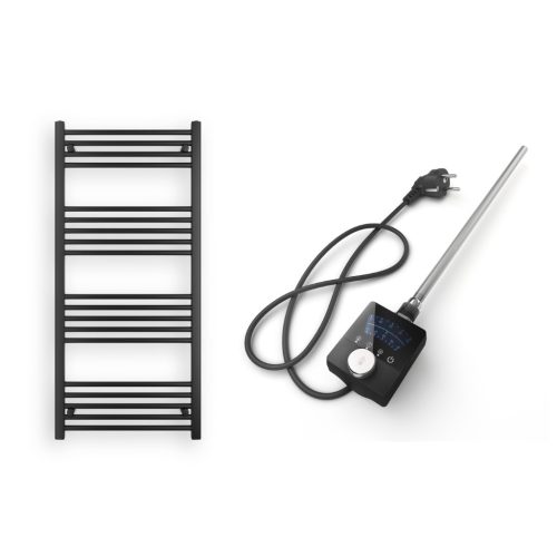 Törölközőszárító radiátor elektromos fűtőpatronnal 60 x 130 cm - Nero Italia AF-13-400W (fekete)
