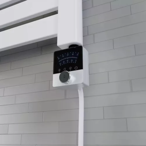 Törölközőszárító radiátor elektromos fűtőpatronnal 60 x 130 cm - Nero Italia -AF-13-400W (fehér)