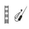 Törölközőszárító radiátor elektromos fűtőpatronnal 30 x 140 cm - Nero Italia C-400W (fekete)
