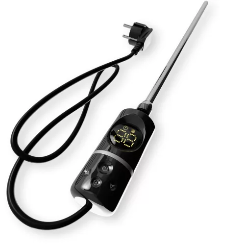 Törölközőszárító radiátor elektromos fűtőpatronnal 30 x 140 cm - Nero Italia C-400W (fekete)