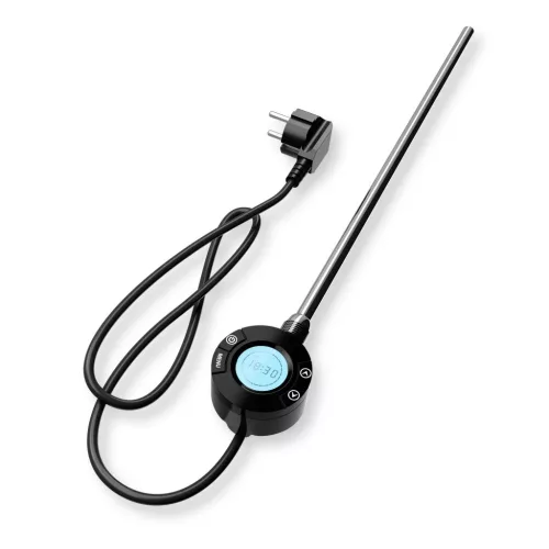 Törölközőszárító radiátor elektromos fűtőpatronnal 30 x 140 cm - Nero Italia S-400W (fekete)