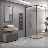 Törölközőszárító radiátor elektromos fútőpatronnal 30 x 140 cm - Nero Italia AF-13-400W (fekete)