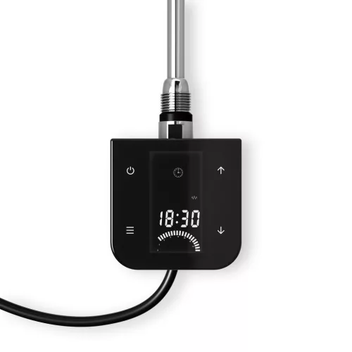 Törölközőszárító radiátor elektromos fútőpatronnal 30 x 140 cm - Nero Italia 400W (fekete)