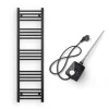 Törölközőszárító radiátor elektromos fűtőpatronnal 40 x 140 cm - Nero Italia AF-13-400W (fekete)