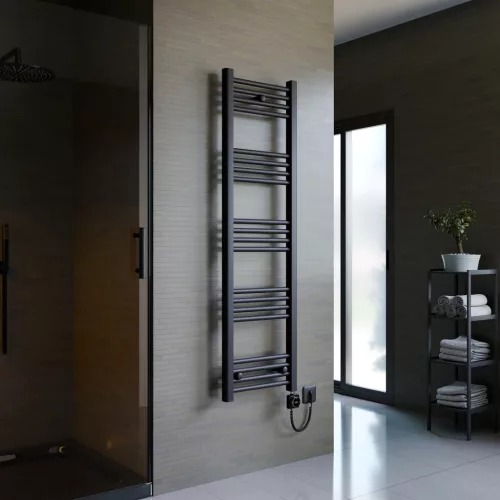 törölközőszárító radiátor 40 x 140 cm (Fekete)