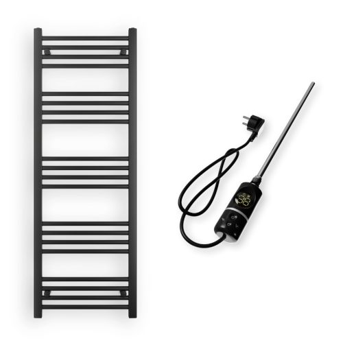 Törölközőszárító radiátor elektromos fűtőpatronnal 50 x 140 cm - Nero Italia C-400W (fekete)