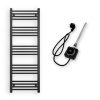 Törölközőszárító radiátor elektromos fútőpatronnal 50 x 140 cm - Nero Italia 400W (fekete)