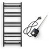 Törölközőszárító radiátor elektromos fűtőpatronnal 60 x 140 cm - Nero Italia AF13-600W (fekete)